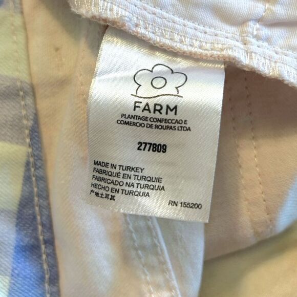 Anthropologie Farm Rio Colorful Buffalo Gingham Check Frayed Shorts, Size Medium - Picture 9 of 11